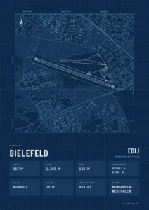 Poster Flugplatz Bielefeld (EDLI), Stil Technical
