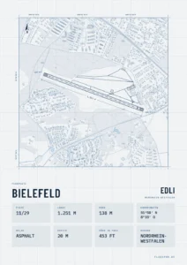 Poster Flugplatz Bielefeld (EDLI), Stil Technical hell
