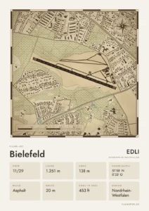 Poster Flugplatz Bielefeld (EDLI), Stil Vintage