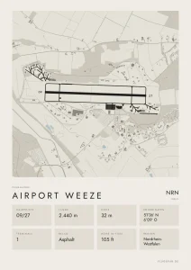 Poster Flughafen Weeze/Niederrhein (NRN/EDLV), Stil Minimal