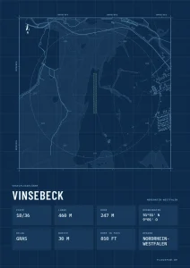 Poster Vinsebeck im Stil Technical