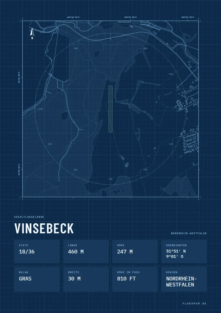 Poster Vinsebeck im Stil Technical