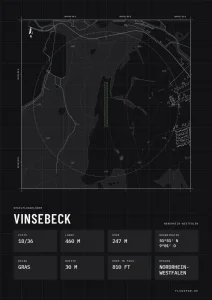 Poster Vinsebeck im Stil Technical schwarz