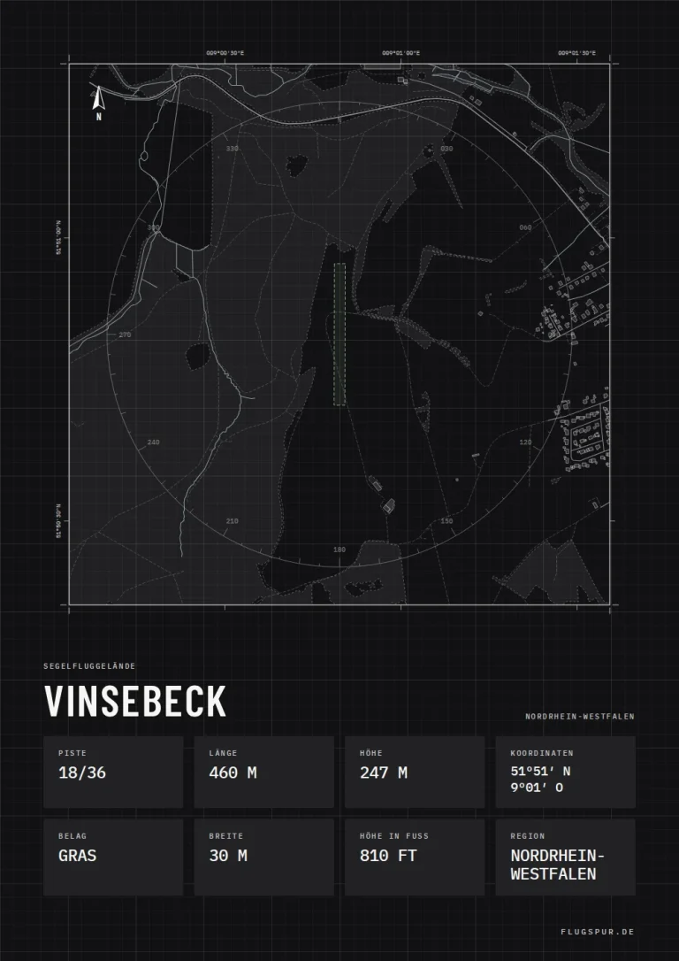 Poster Vinsebeck im Stil Technical schwarz