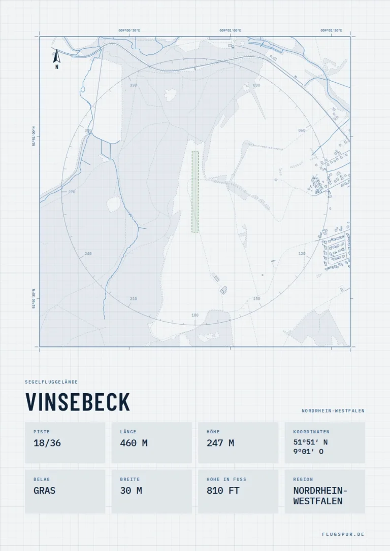 Poster Vinsebeck im Stil Technical hell