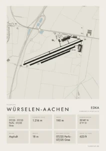 Poster Flugplatz Würselen-Aachen (EDKA), Stil Minimal