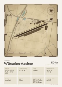 Poster Flugplatz Würselen-Aachen (EDKA), Stil Vintage