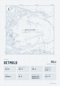 Poster Detmold im Stil Technical hell
