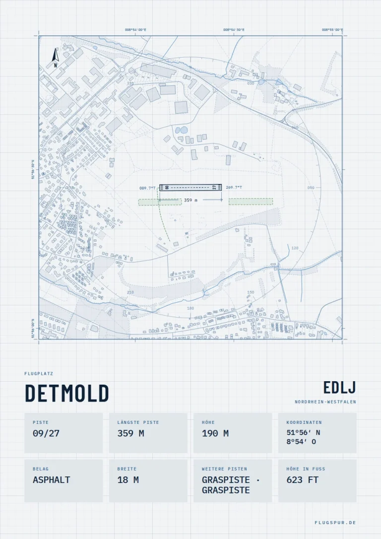 Poster Detmold im Stil Technical hell