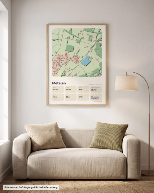 Poster Ultraleichtgelände Metelen im Wohnzimmer, Stil Clay