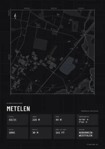 Poster Ultraleichtgelände Metelen, Stil Technical schwarz