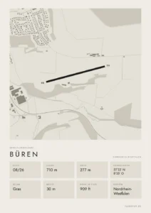 Poster Segelfluggelände Büren, Stil Minimal