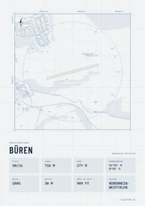 Poster Segelfluggelände Büren, Stil Technical hell