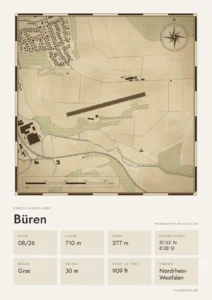 Poster Segelfluggelände Büren, Stil Vintage