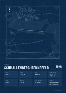 Poster Schmallenberg-Rennefeld im Stil Technical