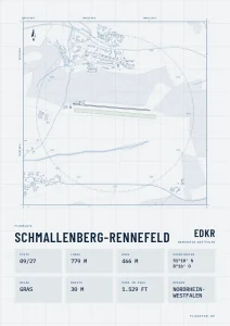 Poster Schmallenberg-Rennefeld im Stil Technical hell