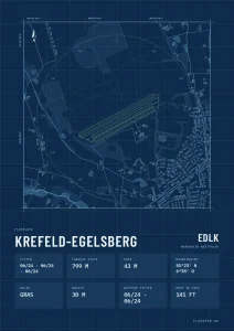 Poster Krefeld-Egelsberg im Stil Technical