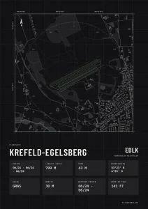 Poster Krefeld-Egelsberg im Stil Technical schwarz
