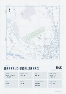 Poster Krefeld-Egelsberg im Stil Technical hell