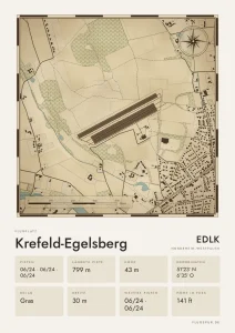 Poster Krefeld-Egelsberg im Stil Vintage