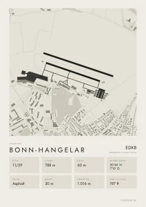 Poster Bonn-Hangelar im Stil Minimal