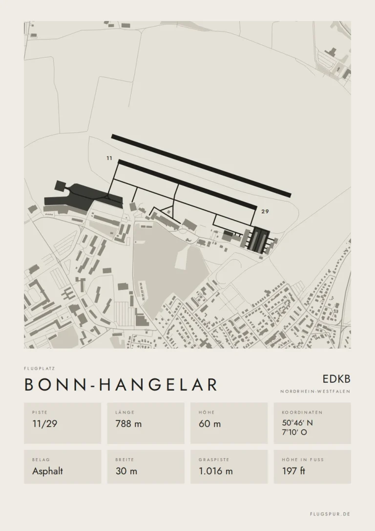 Poster Bonn-Hangelar im Stil Minimal
