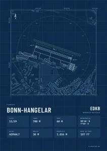 Poster Bonn-Hangelar im Stil Technical