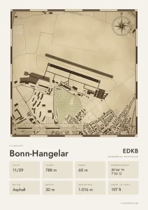 Poster Bonn-Hangelar im Stil Vintage