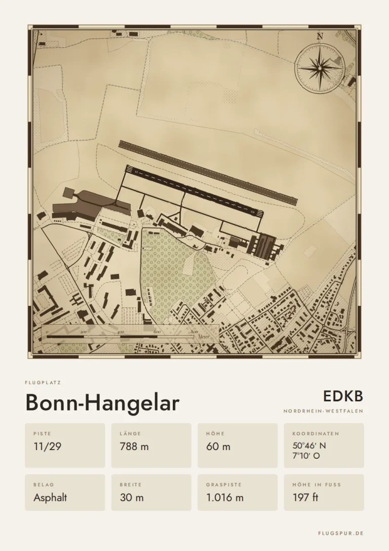 Poster Bonn-Hangelar im Stil Vintage