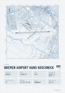 Poster Flughafen Bremen (BRE/EDDW), Stil Technical hell