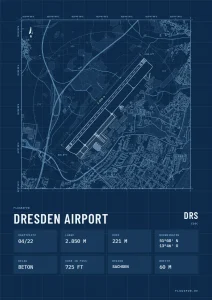 Poster Flughafen Dresden (DRS/EDDC), Stil Technical
