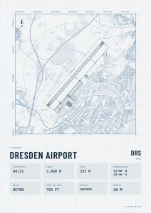 Poster Flughafen Dresden (DRS/EDDC), Stil Technical hell