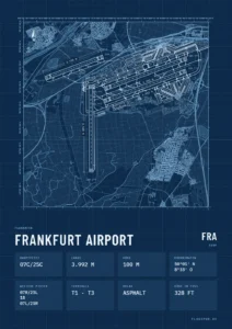 Poster Flughafen Frankfurt am Main (FRA/EDDF), Stil Technical