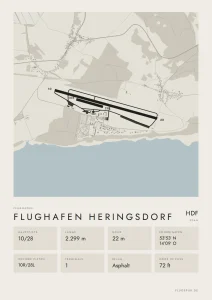 Poster Flughafen Heringsdorf (HDF/EDAH), Stil Minimal