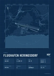 Poster Flughafen Heringsdorf (HDF/EDAH), Stil Technical