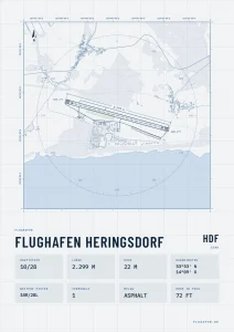 Poster Flughafen Heringsdorf (HDF/EDAH), Stil Technical hell