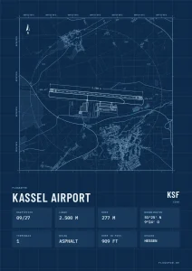 Poster Flughafen Kassel (KSF/EDVK), Stil Technical