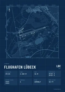 Poster Flughafen Lübeck-Blankensee (LBC/EDHL), Stil Technical