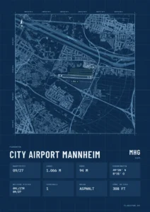 Poster Flughafen Mannheim (MHG/EDFM), Stil Technical