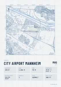 Poster Flughafen Mannheim (MHG/EDFM), Stil Technical hell