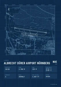 Poster Flughafen Nürnberg (NUE/EDDN), Stil Technical