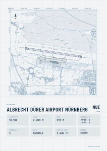 Poster Flughafen Nürnberg (NUE/EDDN), Stil Technical hell