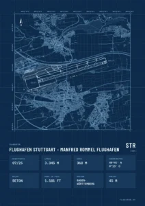 Poster Flughafen Stuttgart (STR/EDDS), Stil Technical