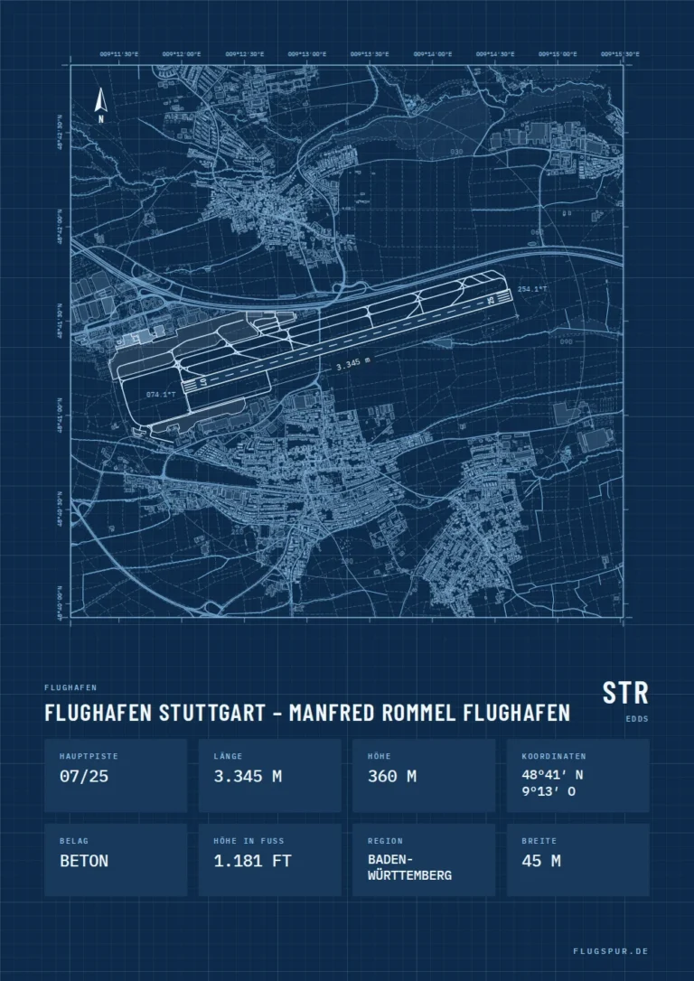 Poster Flughafen Stuttgart (STR/EDDS), Stil Technical