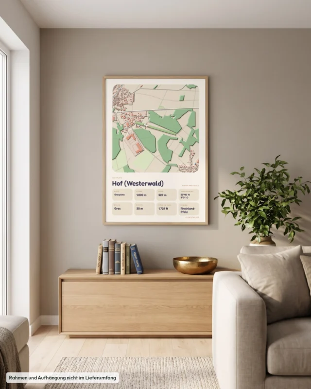Poster Flugplatz Hof (Westerwald) im Wohnzimmer, Stil Clay