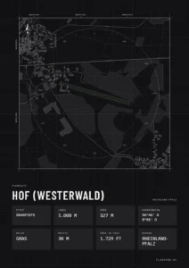 Poster Flugplatz Hof (Westerwald), Stil Technical schwarz