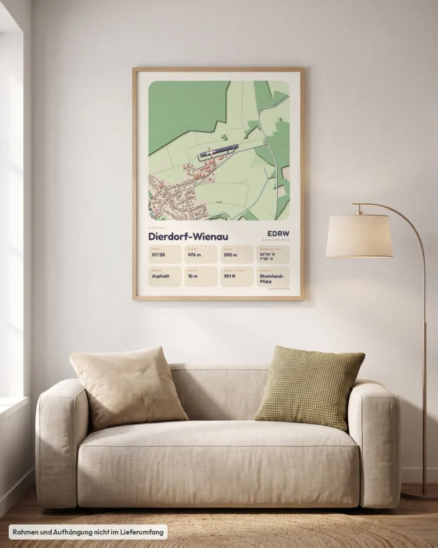 Poster Dierdorf-Wienau im Stil Clay: Wohnzimmer – Sofa, Eiche