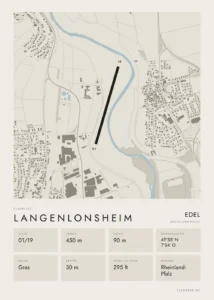 Poster Langenlonsheim im Stil Minimal