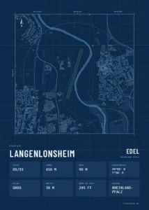 Poster Langenlonsheim im Stil Technical