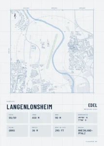 Poster Langenlonsheim im Stil Technical hell